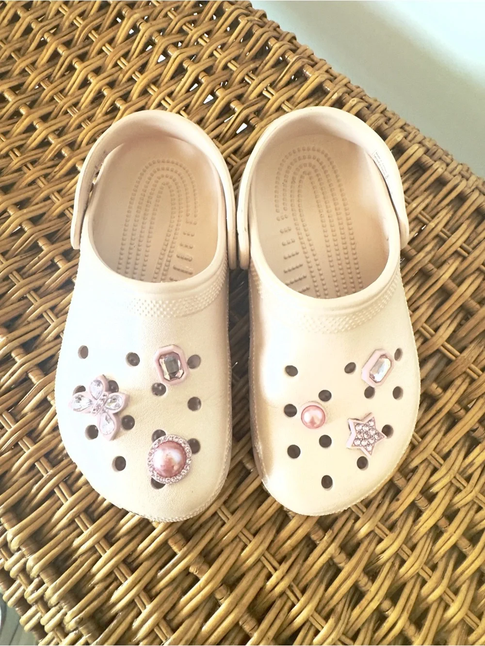 CROCS Kids' Light Pink Clogs with Decorative Charms